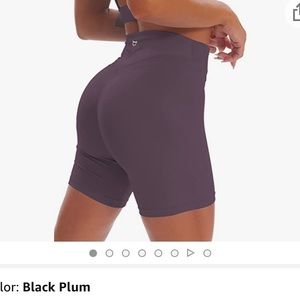 TomTiger Yoga Shorts Tummy Control High Waist Biker Workout Shorts Butt Lifting